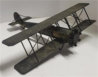 Vtg Scrap Metal Model Plane, 15"wingspan