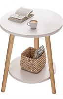 Uptyia 2-Layer Round Coffee Table,End Tables