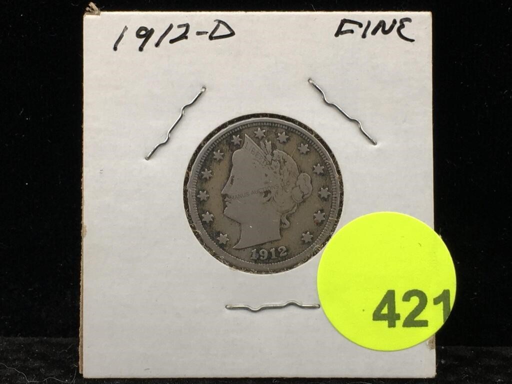1912-D V Nickel in flip