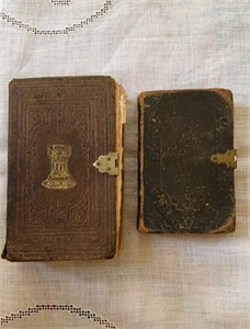 Two 2 Antique leather bound Bibles, 1847 and 1854