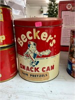 Vintage Beckers Snack Tin