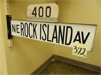 Porcelain  Double Sided NE Rock Island Avenue