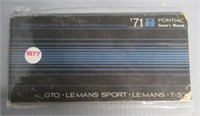 1971 Pontiac GTO Leman Sport Owner's Manual.