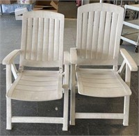 Folding Slat Back Outdoor Armchairs- lot of 2