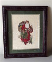 Framed Santa Needlepoint