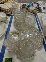 Clear Glass Lot. Pressed Glass Picture, Covered
