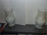 Two Glass Candle Holders