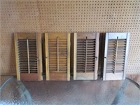 (4) Small Vintage Wooden Shutters