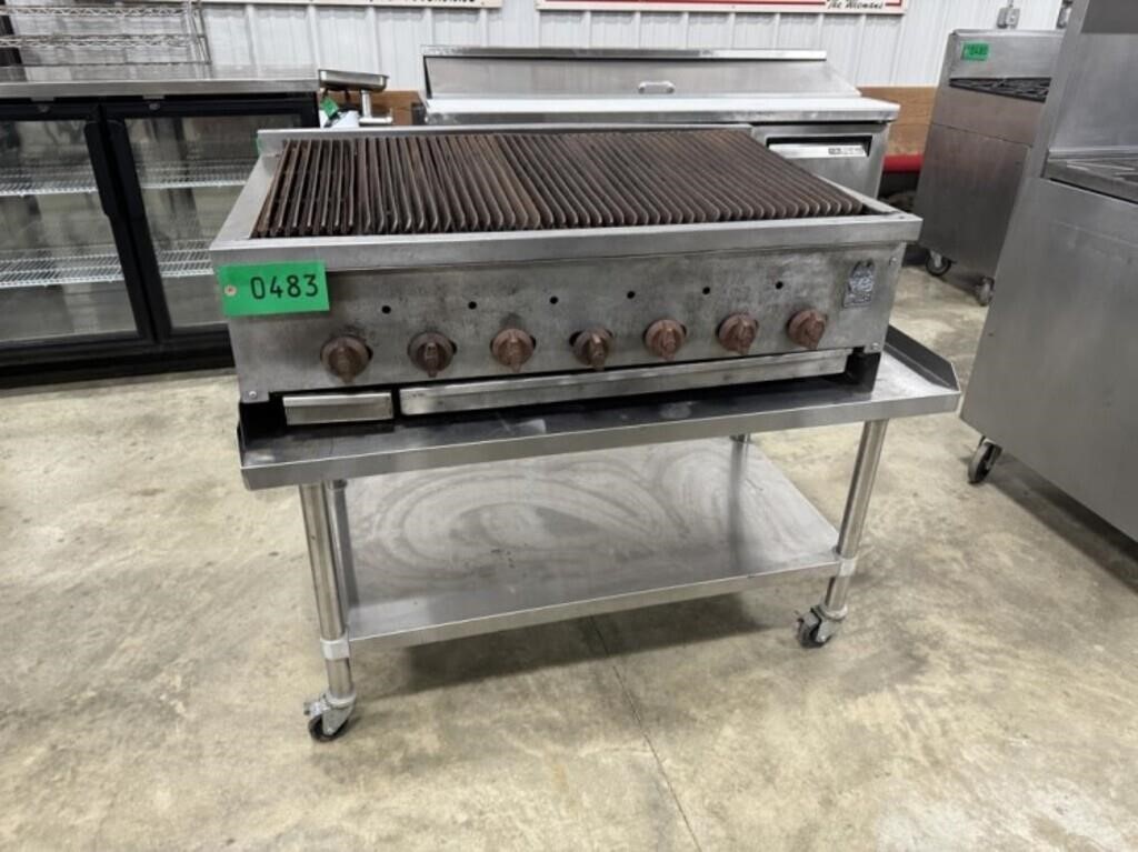Wolf 42" Char Broiler w/rolling stand