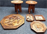 Leather Crafted Wall Art, Carved Stands & More