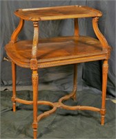 VINTAGE TWO TIER MAHOGANY DESSERT TABLE