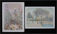 Rolf Rafflewski 2 Lithographs Street Scenes