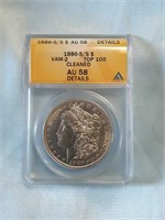 1886-S Morgan Dollar, VAM-2, TOP100, CLEANED A