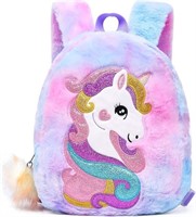CBOALOGR Cute Plush Unicorn Toddler Small Backpack