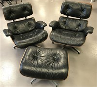 (2) Eames Chairs & Ottoman for Herman Miller