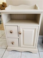 Farmhouse Style Side Table with Storage
