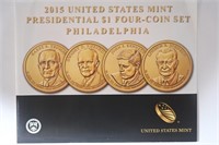 2015 U.S. Mint Presidential Dollar 4-Coin Set Unci