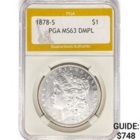 1878-S Morgan Silver Dollar PGA MS63 DMPL