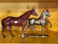 Brass and Iron Horse Statues