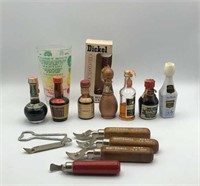 Mini Collector Liquor Bottles, Openers, Barware