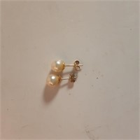 pearl earrings set in gold