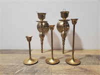 (5) Brass Candle Holders