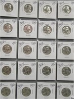 (20) 1961-D UNC Washington 90% Silver Quarters.
