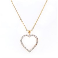 Plated 18KT Yellow Gold 0.22ctw Diamond Heart Pend
