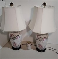 Matching Floral Theme Lamps 28"H Appear To Work
