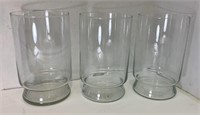3 Vases Clear Glass