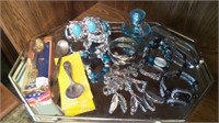 Tray Of Fashion Jewelry & Souvenir Spoons