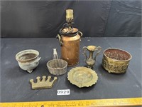 Brass & Copper Bowls, Crown, Lamp, More