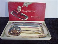 Rogers Silverplate Cranberry Sauce Set 9½"L