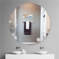 Jenbely 28 Inch Round Frameless Bathroom Mirror,