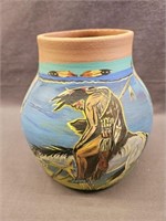 7 INCH TOEHAY POTTERY INDIAN HANDPAINTED VASE