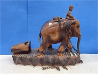 Indonesian Carved Wooden Elephant