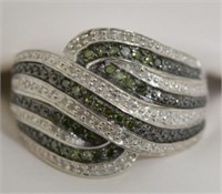 3 ct Genuine Black & White Diamond Ring