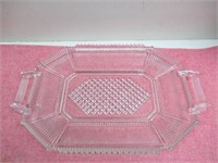 Clear Glass Tray with Handles