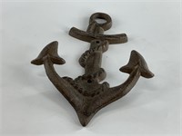 Cast iron ship's hanger coat hook 9"