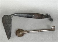 2 wrought iron kitchen tools ca. 1830 &