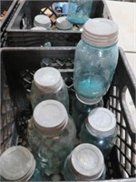 COLLECTION OF QUART BLUE BALL JARS