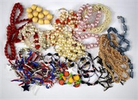 Bag of Costume Jewelry Bead Necklaces