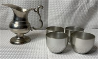 VTG Metawa Holland Pewter Pitcher & Cups