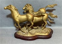 Brass Running Horse Statue, 12”