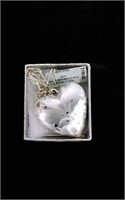 Designer Sterling Puffy Heart Necklace MIB