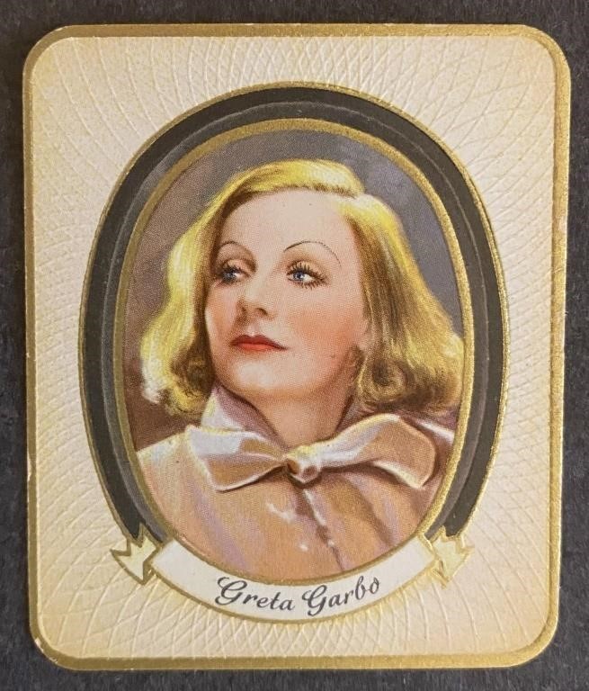 GRETA GARBO: Embossed GARBATY Tobacco Card