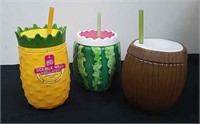 three new double wall insulated drink containers