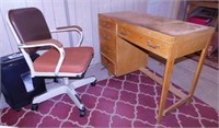 Mid Century single pedestal wood desk - Office