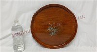 Vintage Wooden Tray with Mother of Pearl Inlay