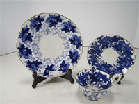 COALPORT BLUE & WHITE TRIO SET